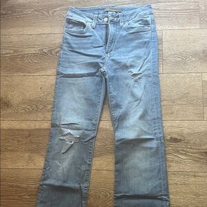 Joe B Light Blue Distressed Straight Leg Jeans